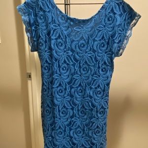 Blue Lace Evening Dress